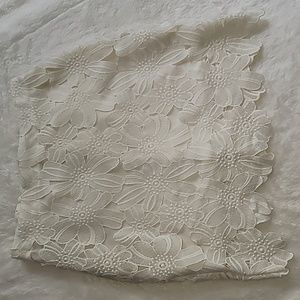 White lace floral mini skirt